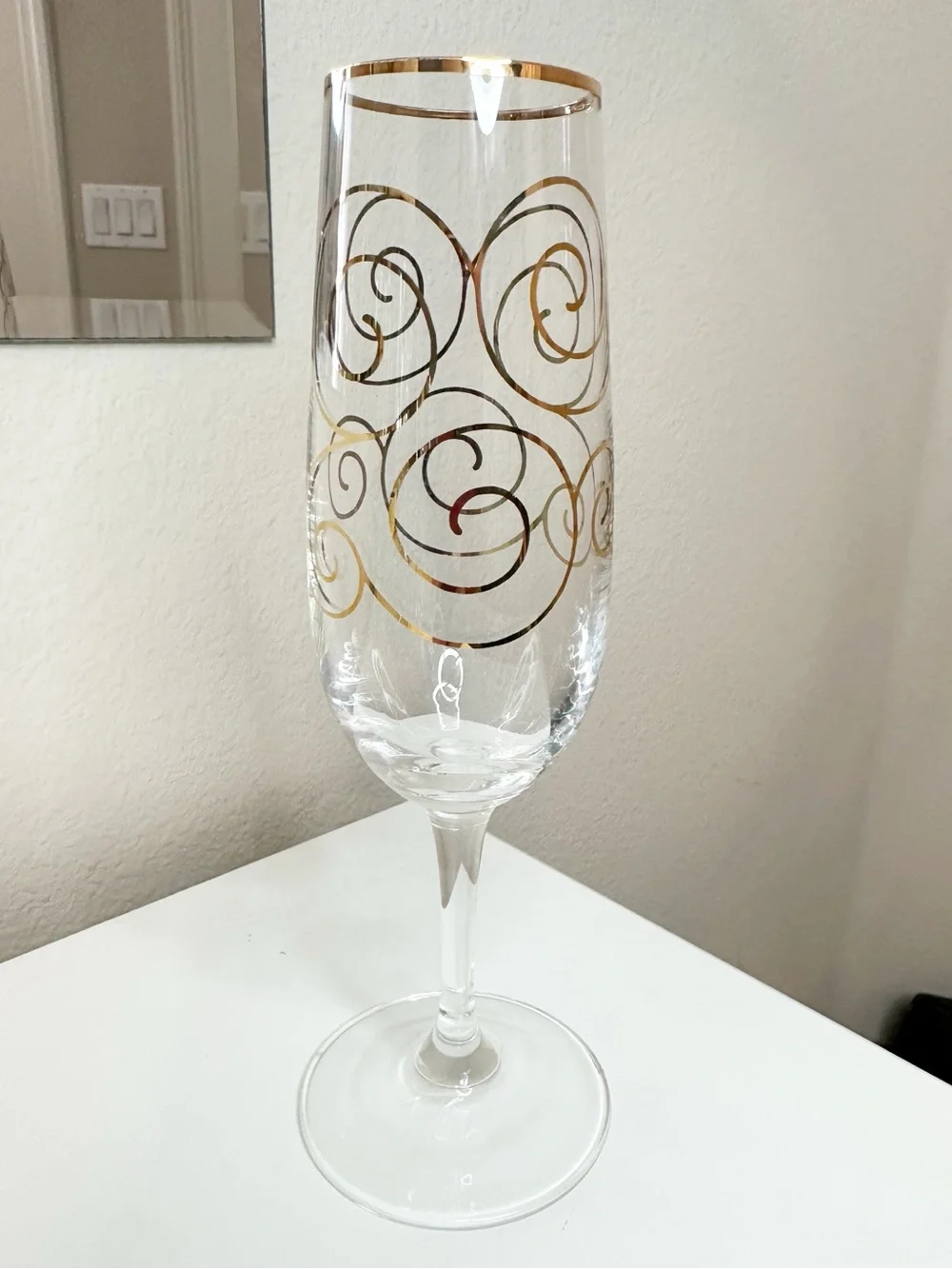 Pier 1 Elegant Gold Swirl Champagne Flutes - Set of 6